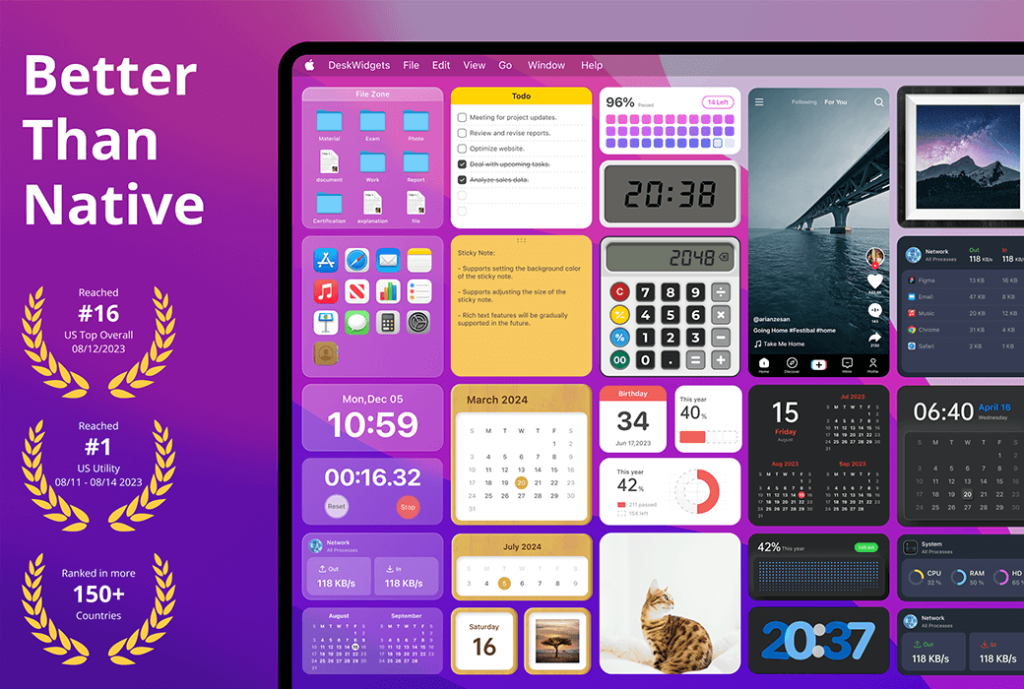 DeskWidgets Mac 桌面美化定制小组件工具软件