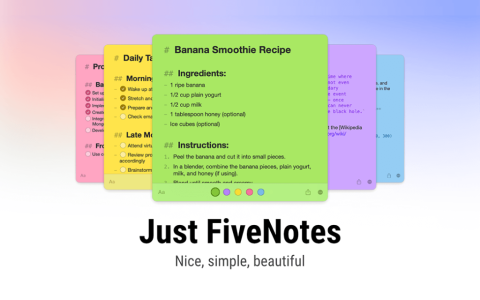 FiveNotes 3 Mac 桌面简洁高效笔记便签工具软件